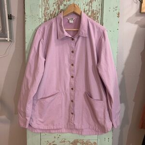 Women’s Duluth Trading pink button-up long sleeve shirt w/ front & back pockets